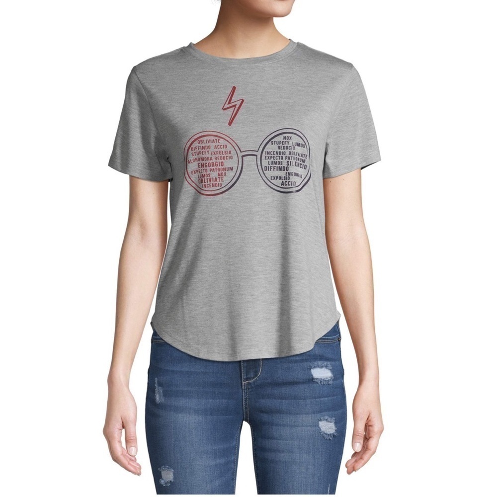 Harry Potter Gray Graphic Short Sleeve Tee Shirt